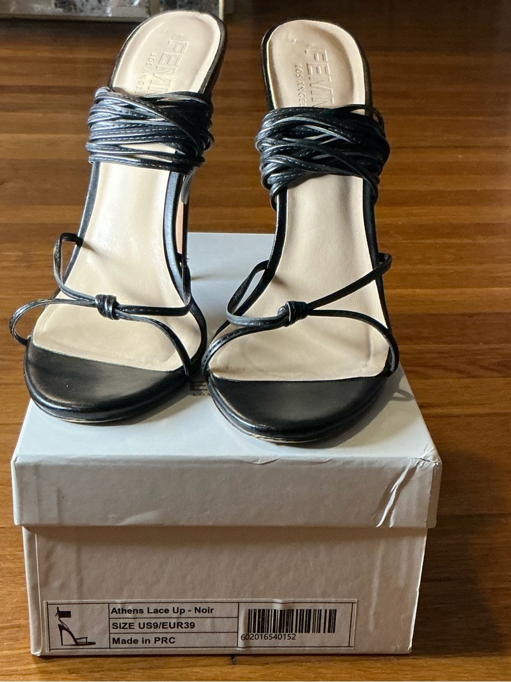 FEMME LA Black Strappy Heel Sandals - Women - Picture 7 of 15